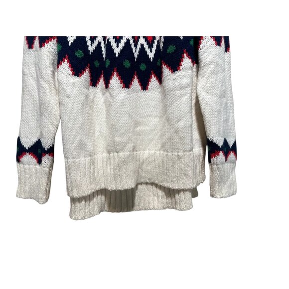 Aerie Fair Isle Knit Long Sweater Womens Large Multicolor Crew Neck Preppy Fall - Picture 12 of 13